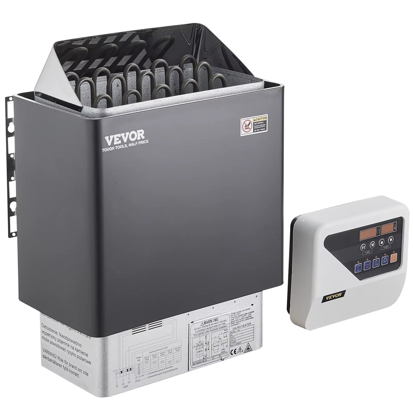Succebuy Sauna Heater 3/4.5/6/9KW 220V Electric Sauna Stove Steam Bath Sauna Heater for Max. 317-459 Cubic Feet Home Hotel Spa